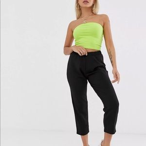 ASOS DESIGN Pull On Tapered Black Pants In Jersey Crepe